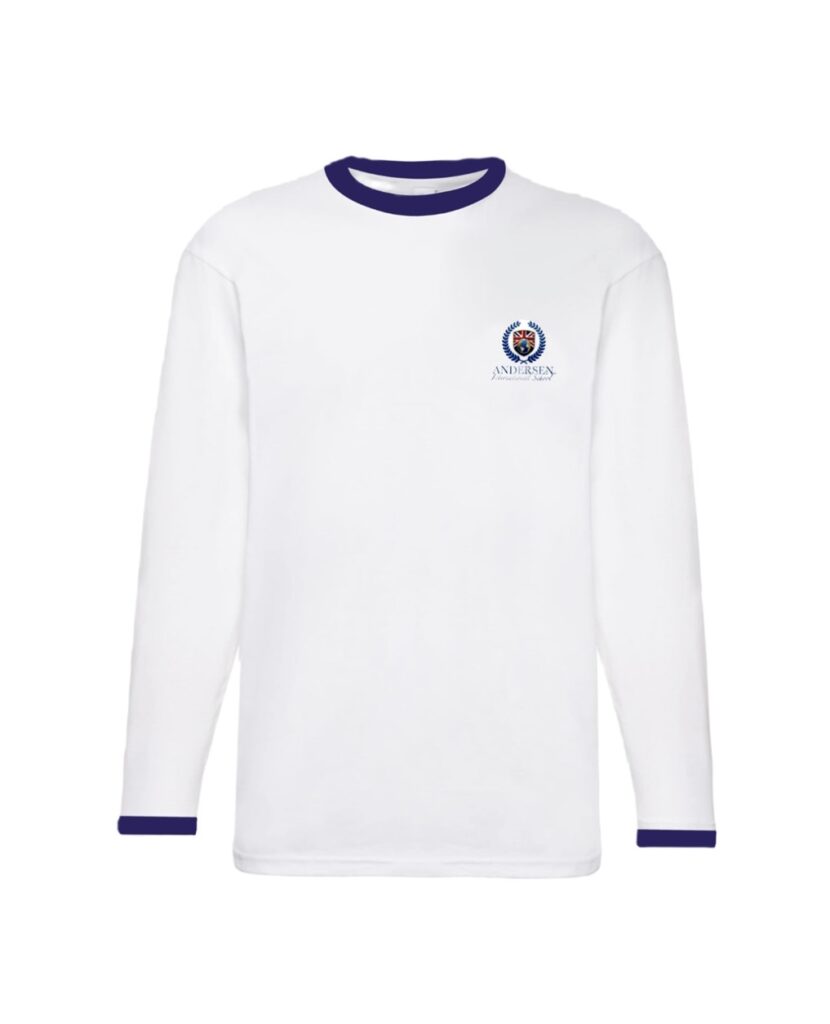 T-shirt manica lunga con girocollo blu Upper School