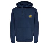 Navy hoodie in cold winter fabric